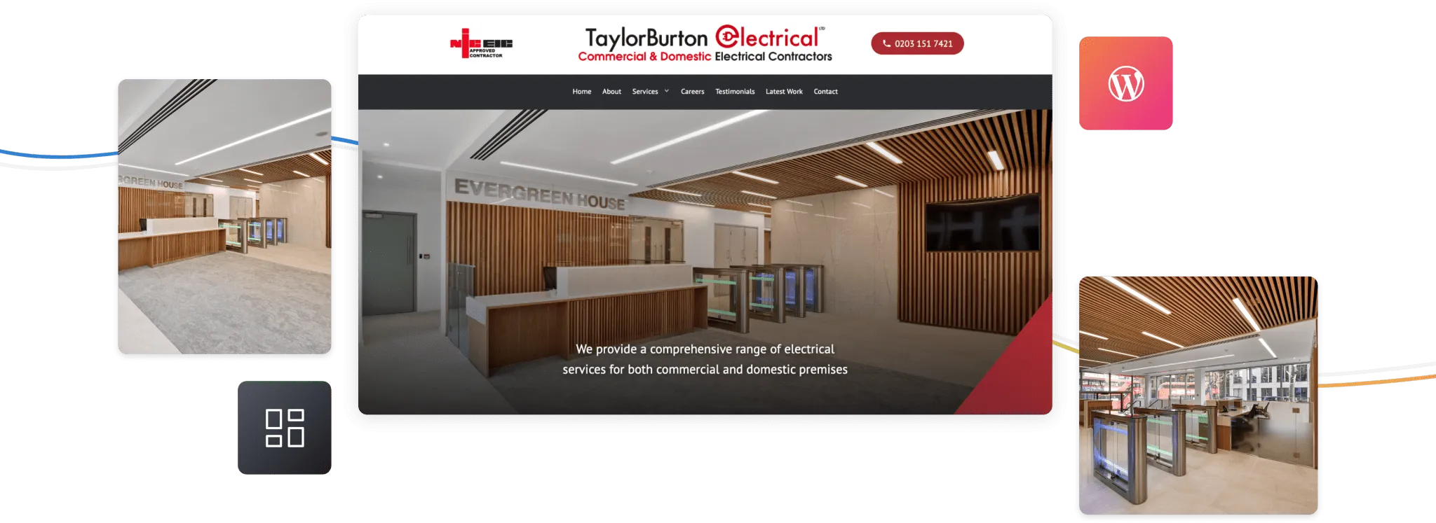 Screenshot showing TaylorBurton homepage